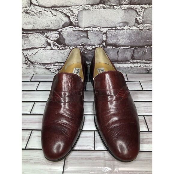 Dino Bigioni Burgundy Leather Slip On Dress Loafers Shoes Men Sz 43.5EU/10.5M US main image 16